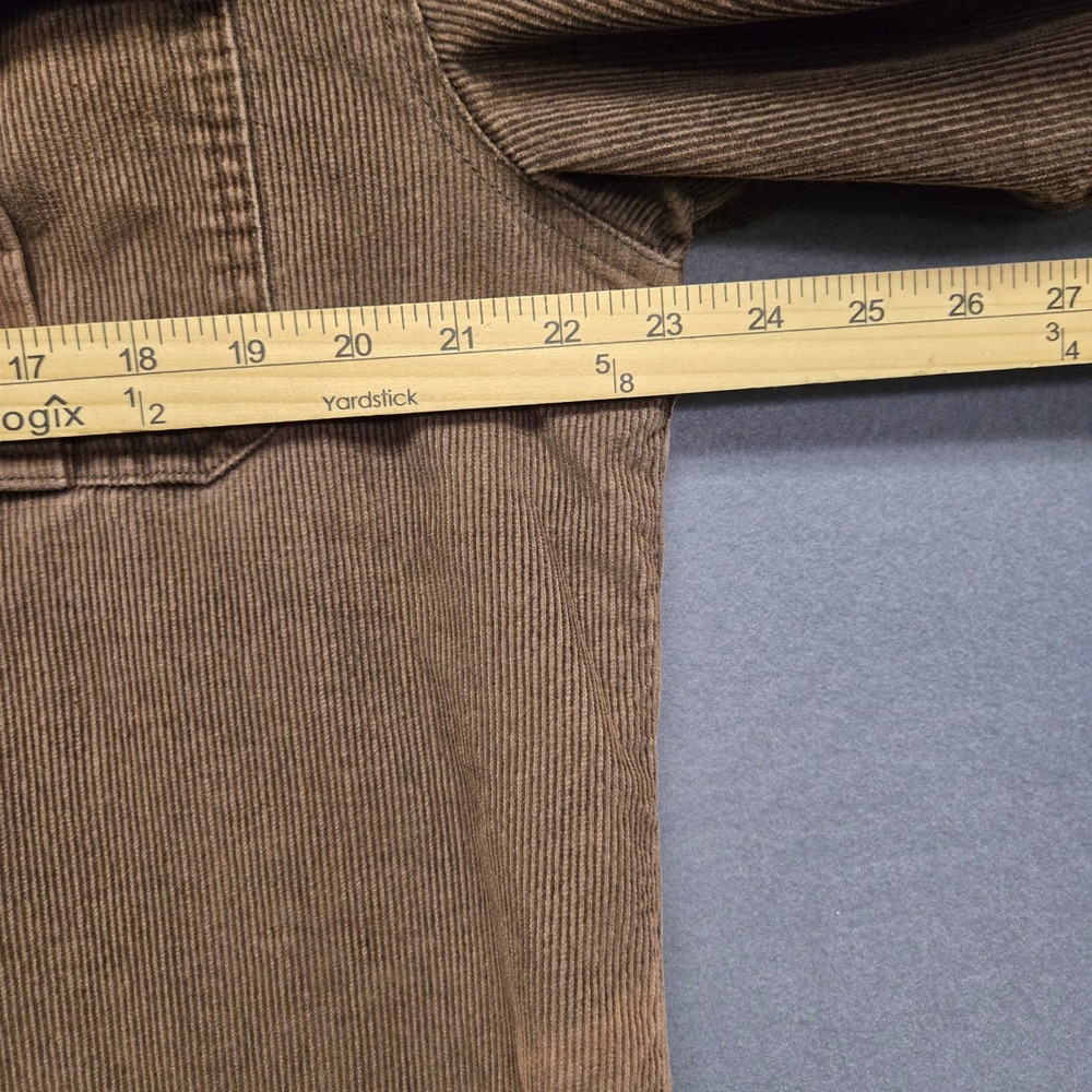 Vintage Distressed Corduroy Shirt Flannel Lined Gorpcore Earth Brown Rustic - Picture 7 of 10